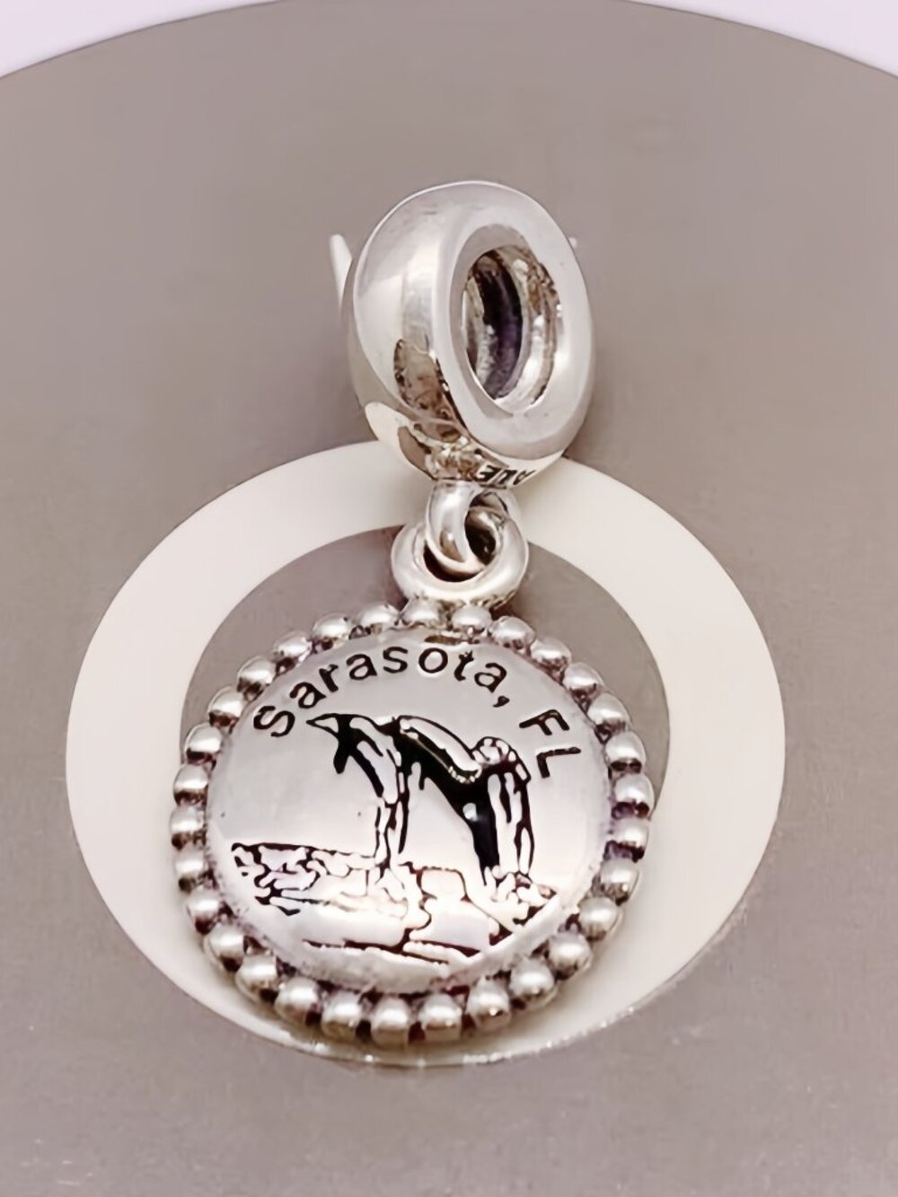Pandora Sarasota Florida Dangle Charm Beach Dolphins S925 ALE Sterling Silver